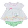 Mawi Pagliaccetto jersey bimba bianco gattino e fiocchi