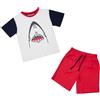 Mawi Set t-shirt + pantaloncino bianco/rosso shark