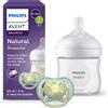 Avent Set: un biberon Natural Response 125ml con tettarella flusso 2 (lento) 0-3m e un succhietto Ultra Air deco sole 0-6m. 1 set: SCD837/10 - Philips Avent
