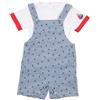 Mawi Set 2 pezzi t-shirt mezza manica e salopette bianco/blu