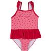 Mawi Costume intero bimba rosso a righe con frill