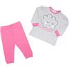 Mawi Pigiama due pezzi interlock bimba grigio/rosa stampato