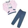 Mawi Pigiama due pezzi felpato bimba rosa/blu stampato