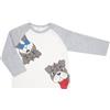 Mawi T-shirt maniche lunghe bimbo grigio/panna stampata