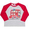 Mawi T-shirt maniche lunghe bimbo grigio/rosso stampata