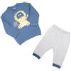 Mawi Pigiama due pezzi interlock bimbo blu/grigio stampato