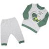 Mawi Pigiama due pezzi bimbo grigio/verde "dino"