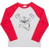 Mawi T-shirt maniche lunghe bimbo grigio/rosso stampa "dog"