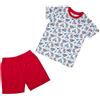 Mawi Pigiama estivo bimbo bianco/rosso con allover