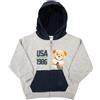 Mawi Felpa zip bimba grigio/blu stampata