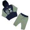 Mawi Set 2 pezzi felpa + pantalone bimbo blu/verde