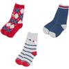 Mawi Set 3 paia di calze bimbo blu grigio rosso