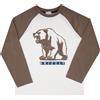 Mawi T-shirt jersey raglan bimbo bicolor bianco/marrone