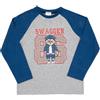 Mawi T-shirt jersey raglan bimbo bicolor grigio/blue