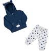 Mawi Completo jogging pile bimbo blu/grigio con cappuccio