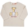 Mawi T-shirt jersey manica lunga bimbo beige stampata