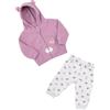 Mawi Completo jogging pile bimba lilla/grigio con cappuccio