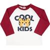 Mawi T-shirt jersey raglan bimbo bicolor panna/rosso