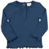 Mawi T-shirt manica lunga da bambina blu scuro costina