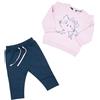 Mawi Set due pezzi maglia + pantalone bimba rosa/blu