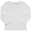 Mawi T-shirt manica lunga da bambina bianca costina