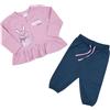 Mawi Set due pezzi maglia + pantalone bimba rosa/blu con zip