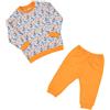 Mawi Pigiama due pezzi bimbo bicolor arancio/grigio stampato