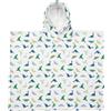 Mawi Poncho spugna bimbo bianco stampato con cappuccio