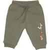 Mawi Pantalone felpato bimbo verde con stampa