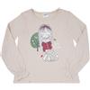 Mawi T-shirt manica lunga bimba beige stampata