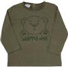 Mawi T-shirt manica lunga bimbo verde stampata