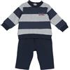 Chicco SET 2 PZ FELPA RIGATA+PANTALONI FELPA BLU - chicco