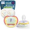 Avent Succhietti Ultra Air Night 0-6m Farfalla e Bruco, a base vegetale - Set da 2 ciucci - Philips Avent