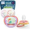 Avent Succhietti Ultra Air Night 18m+ Tucano e Ghepardo, a base vegetale - Set da 2 ciucci - Philips Avent