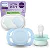 Avent Succhietti Ultra Start 0-2m Day Pastello Verde e Blu , a base vegetale - Set da 2 ciucci - Philips Avent