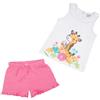 Mawi set estivo 2 pezzi bimba canottiera + short bianco/rosa
