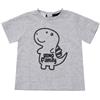 Mawi T-shirt jersey bimbo grigia stampa "dino"