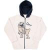 Mawi Felpa con zip e cappuccio bimbo bianca "dino"