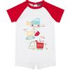 Mawi Pigiama intero jersey bimbo bianco/rosso escavatori