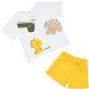 Mawi Short + maglietta mezza manica bimbo bianco/giallo "dino"
