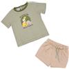 Mawi Short + maglietta mezza manica bimbo verde/marrone "dino"