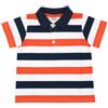 Mawi Polo manica corta bimbo a righe blu/arancio