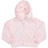 Mawi Felpa french terry con zip e cappuccio bimba rosa stampata