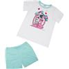 Mawi Pigiama estivo due pezzi bimba bianco/azzurro stampato
