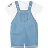 Mawi Completo t-shirt + salopette denim bimbo