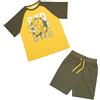 Mawi Set 2 pezzi bimbo bicolor verde/giallo con stampa "Dino"
