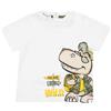 Mawi T-shirt jersey bimbo bianca stampa wild