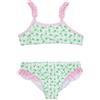 Mawi Bikini bimba bianco/verde con frill