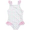 Mawi Costume intero bimba bianco pois