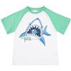 Mawi T-shirt raglan jersey bimbo bianco/verde stampata